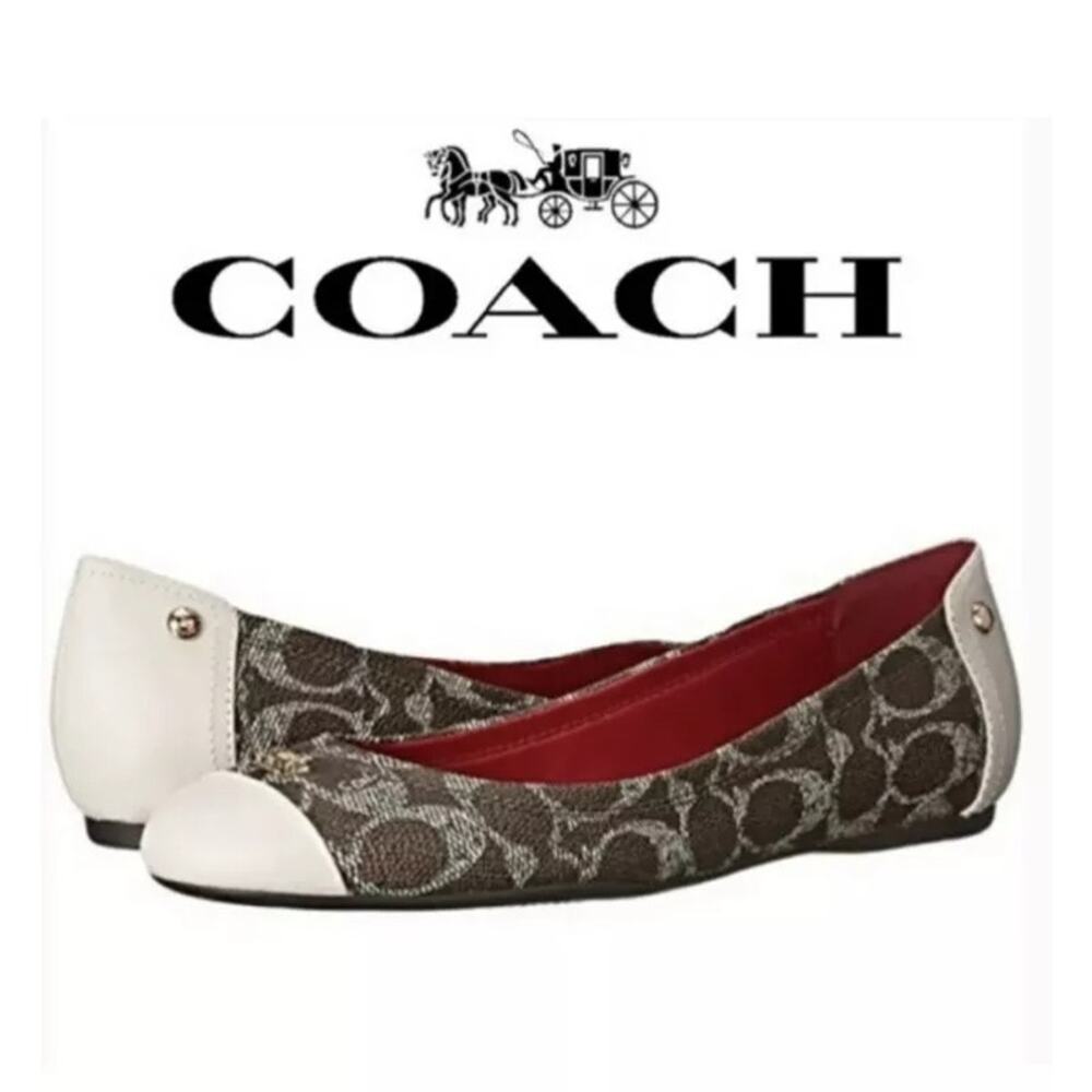 Coach Chelsea Colorblock Signature Logo Leather Ballet Flats 9.5